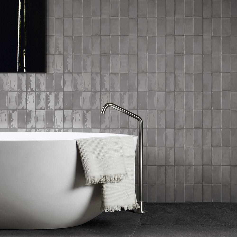Santorini Smoke Grey 76X152X9 Gloss Subway Tile - Tile Lane