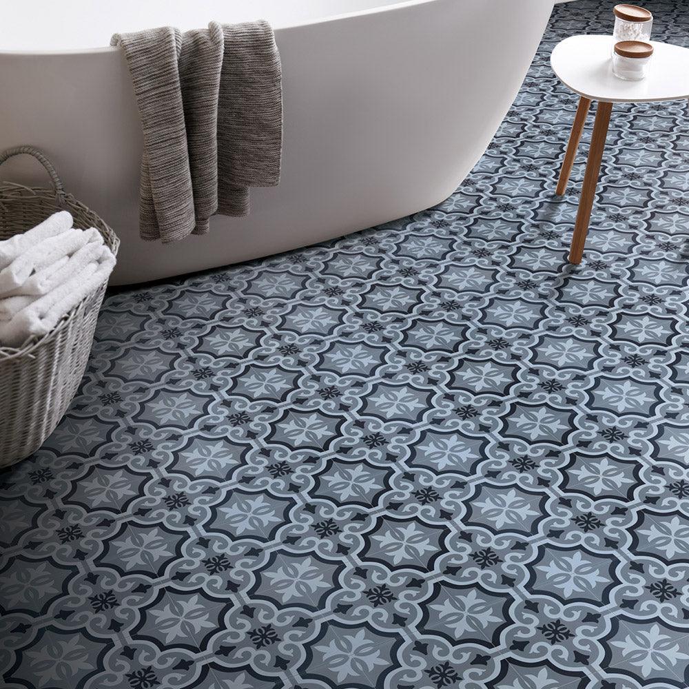 Somerset Burnley Encaustic Look 200x200 Matt Tile - Tile Lane