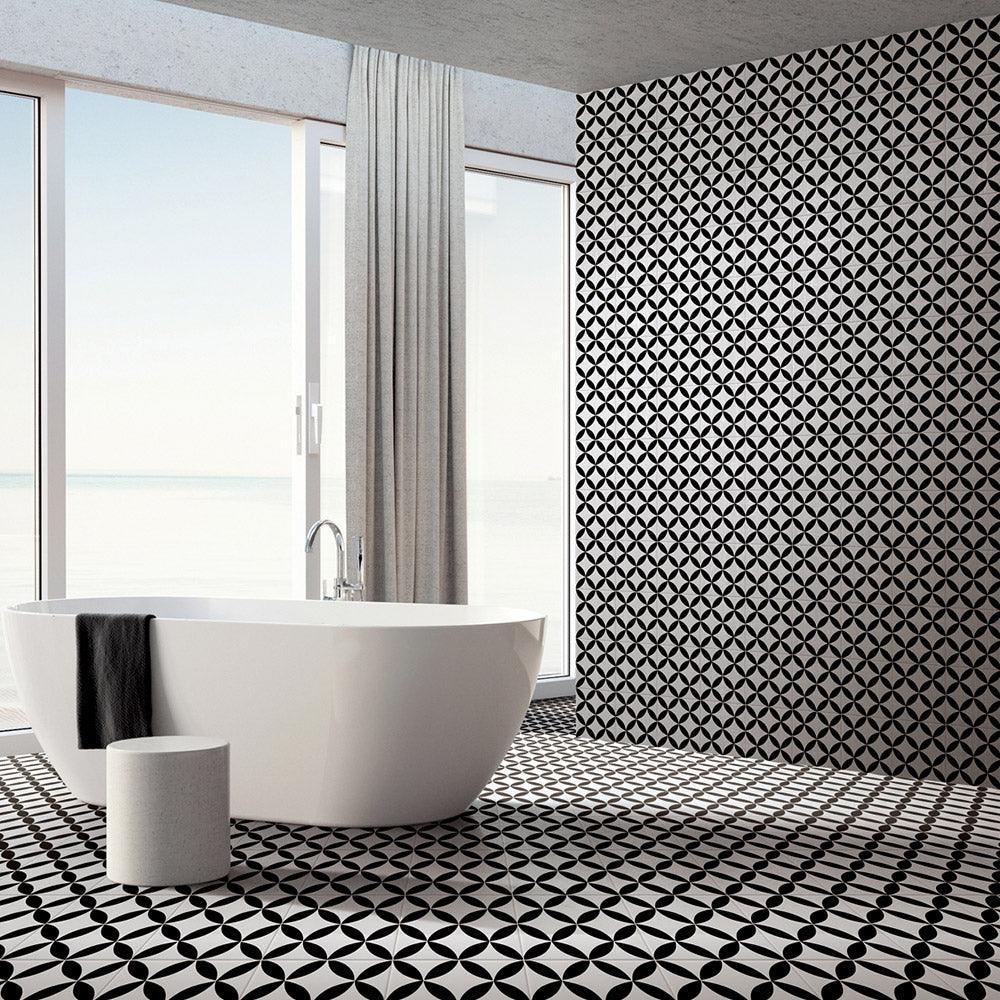 Somerset Church Encaustic Look 200x200 Matt Tile - Tile Lane