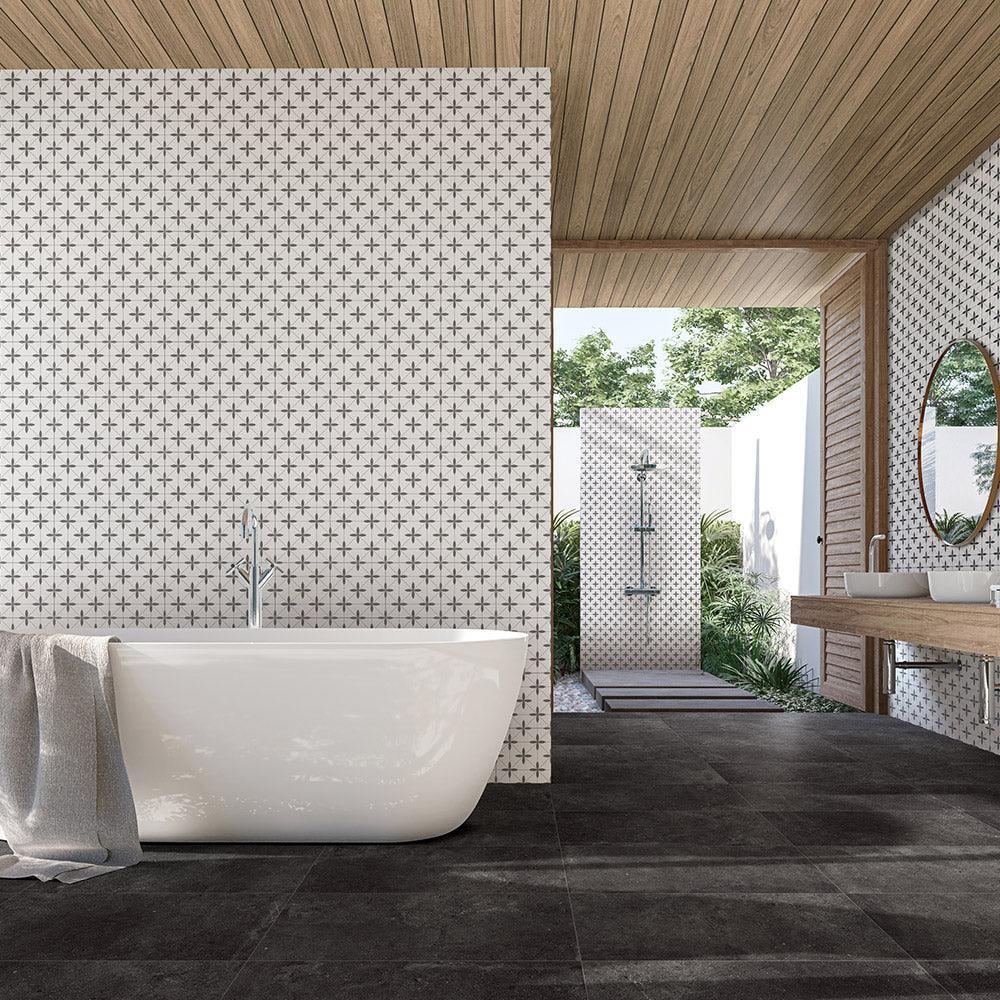 Somerset Clifton Encaustic Look 200x200 Matt Tile - Tile Lane