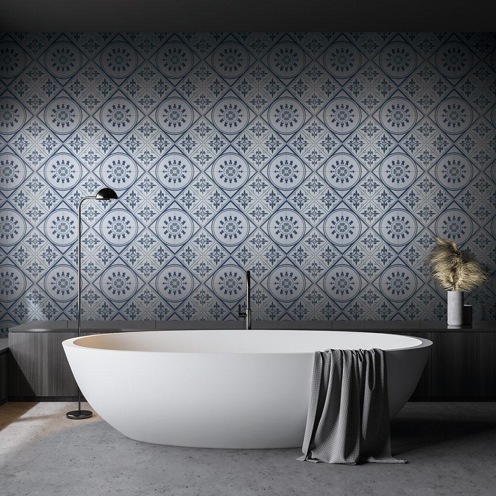 Somerset Coppin Encaustic Look 200x200 Matt Tile - Tile Lane