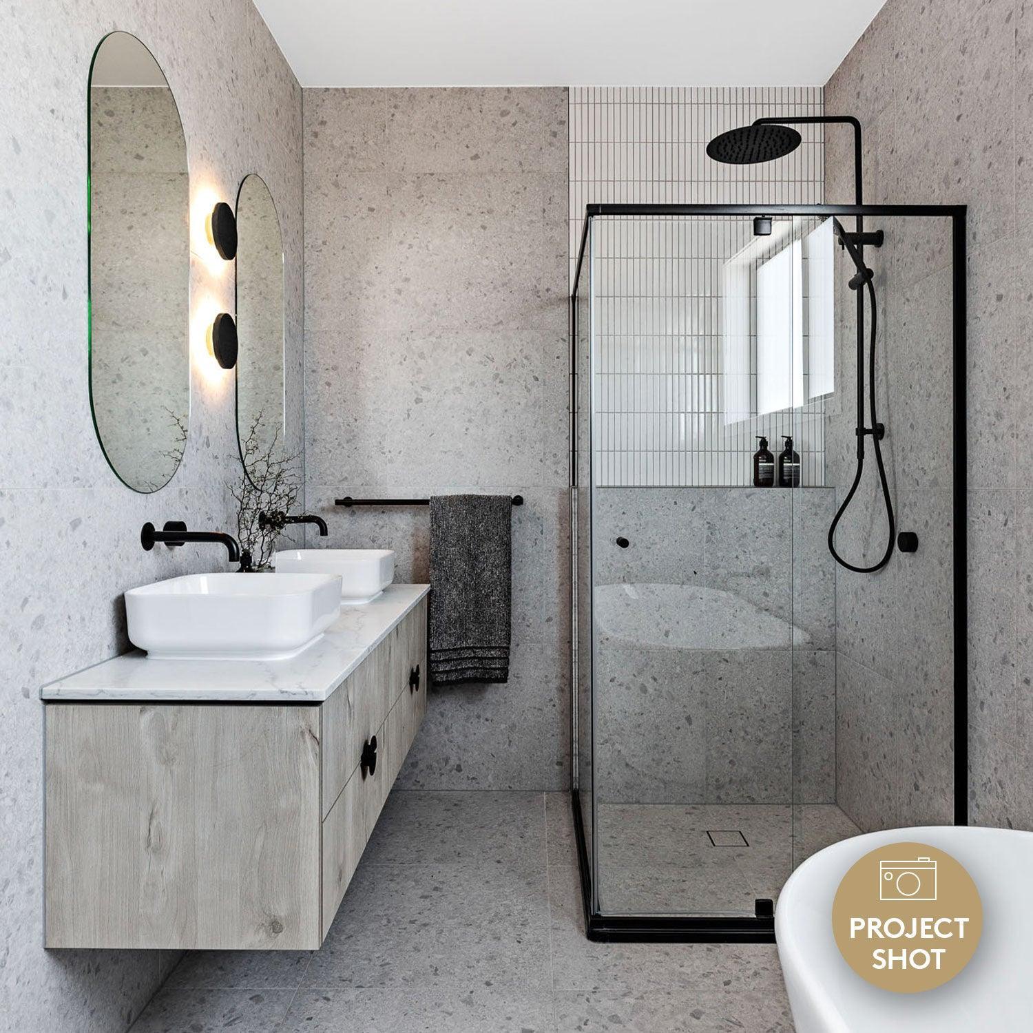 Verona White 600x600 Matt Terrazzo Porcelain Tile - Tile Lane