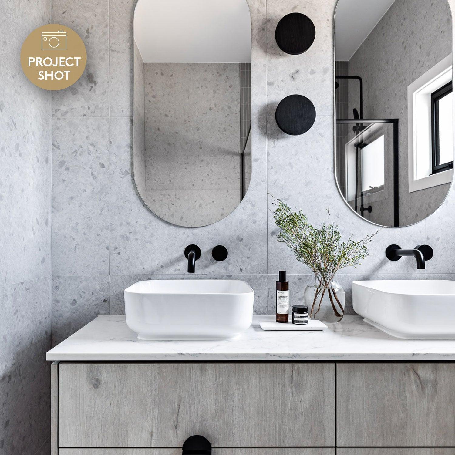 Verona White 600x600 Matt Terrazzo Porcelain Tile - Tile Lane