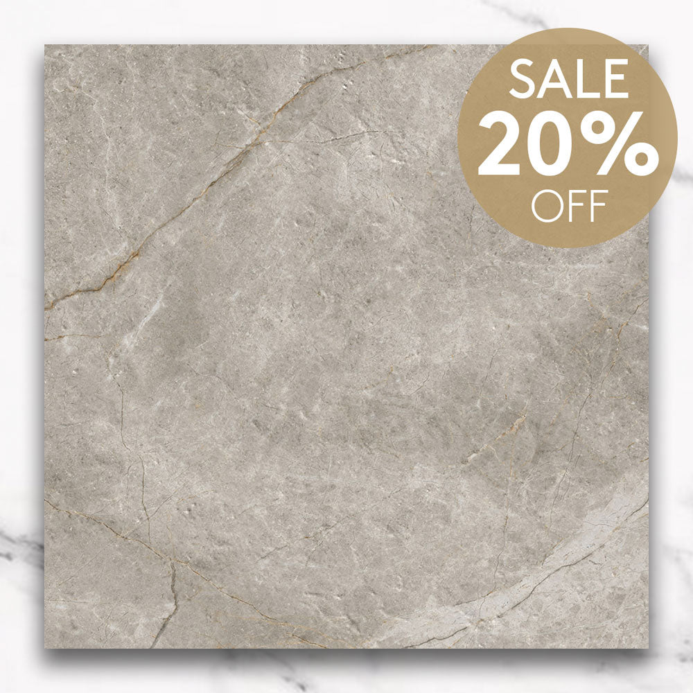 Adelaide Taupe 600x600 Matt Marble Look Porcelain Tile