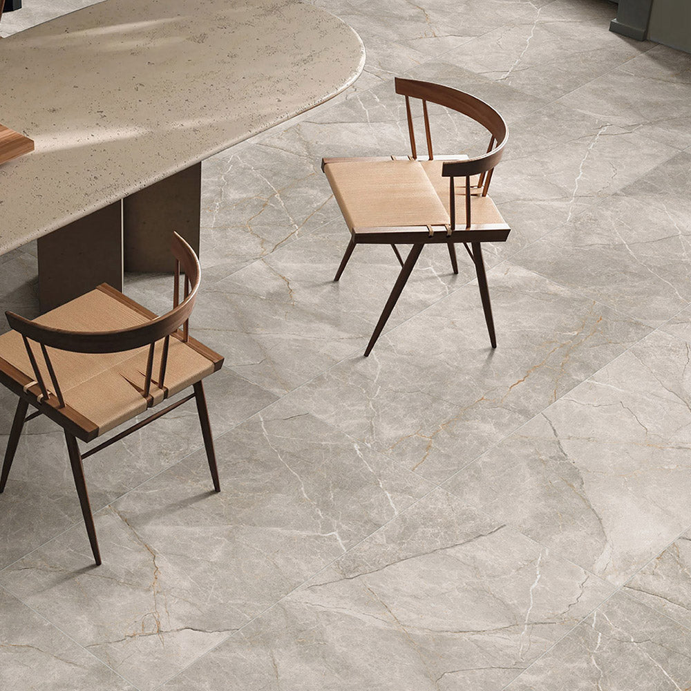 Adelaide Taupe 600x600 Matt Marble Look Porcelain Tile