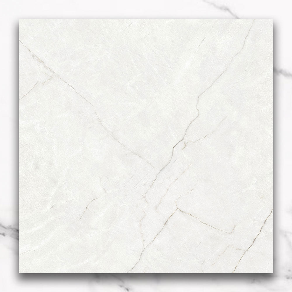 Adelaide White 600x600 Matt Marble Look Porcelain Tile