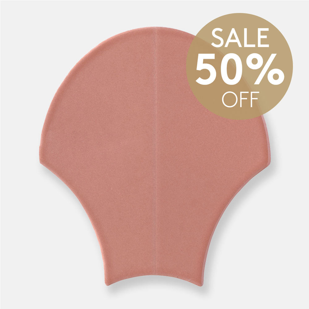 Agra Coral Pink Feather 185x175 Gloss Ceramic Tile