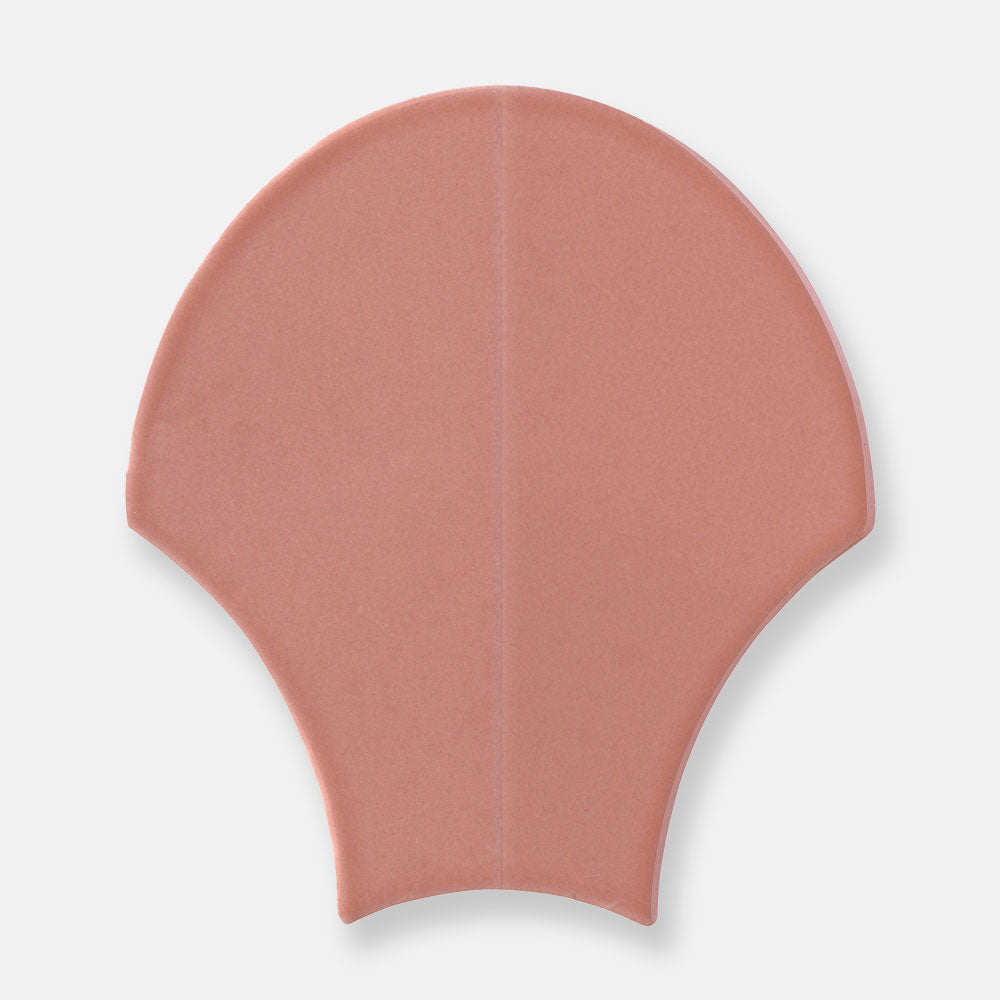 Agra Coral Pink Feather 185x175 Gloss Ceramic Tile