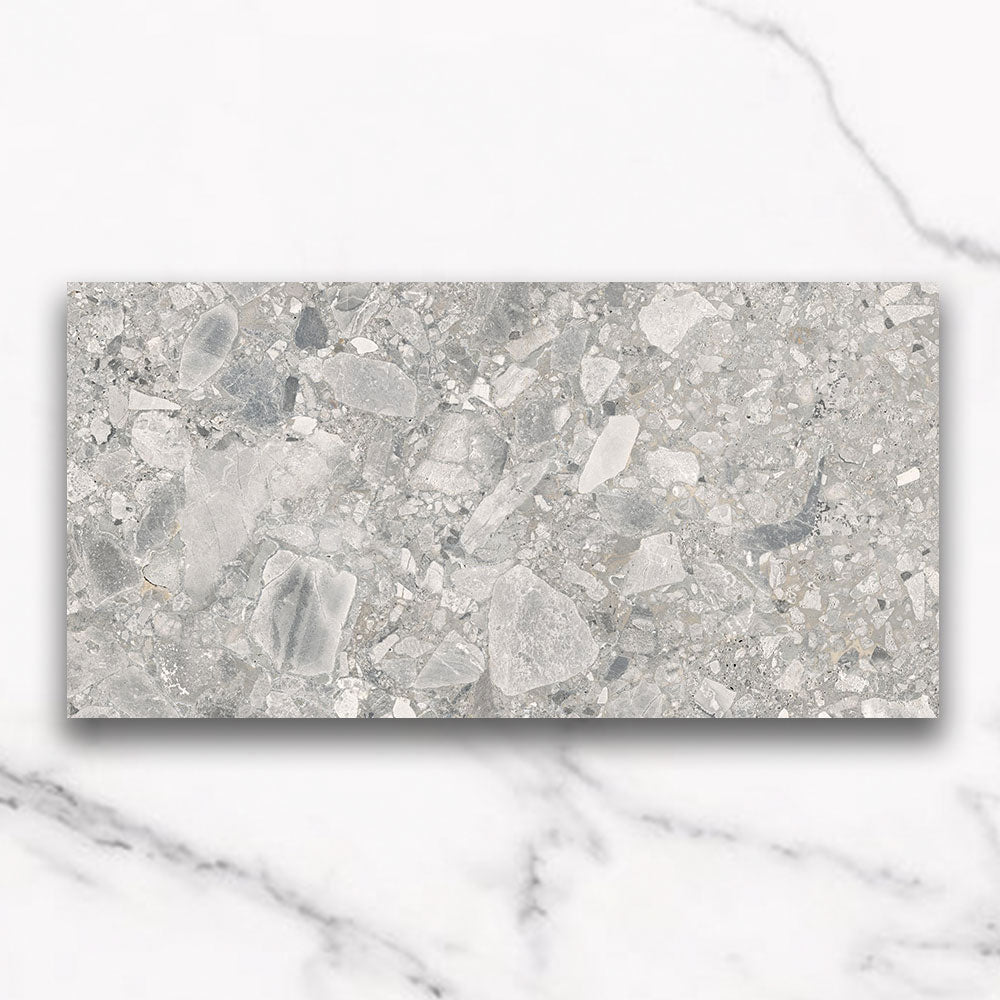 Bergamo Grey 600x1200 Matt Terrazzo Porcelain Tile