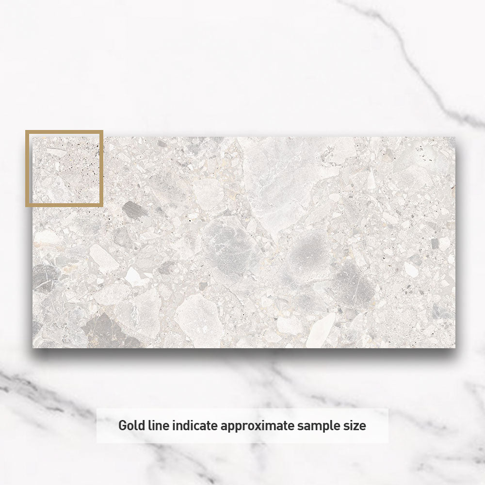 Bergamo White 300x600 Matt Terrazzo Porcelain Tile