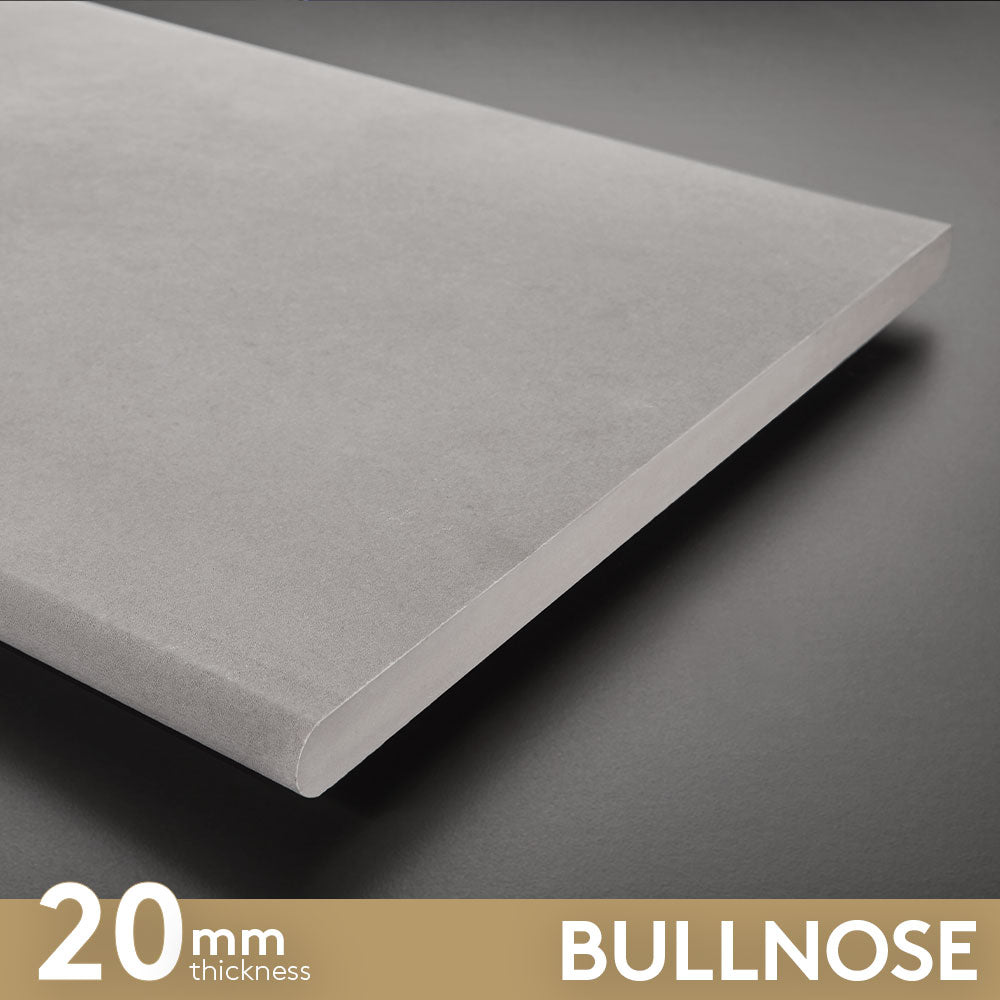 Brooklyn Light Grey 350x600 Bullnose Outdoor Porcelain Tile (per piece)