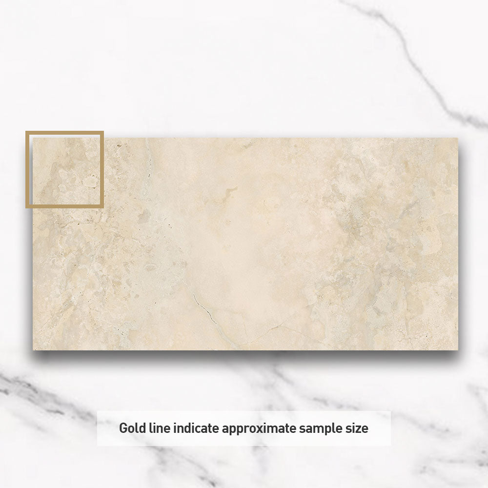 Cantabria Sand 300X600 Polished CC Travertine Look Porcelain Tiles