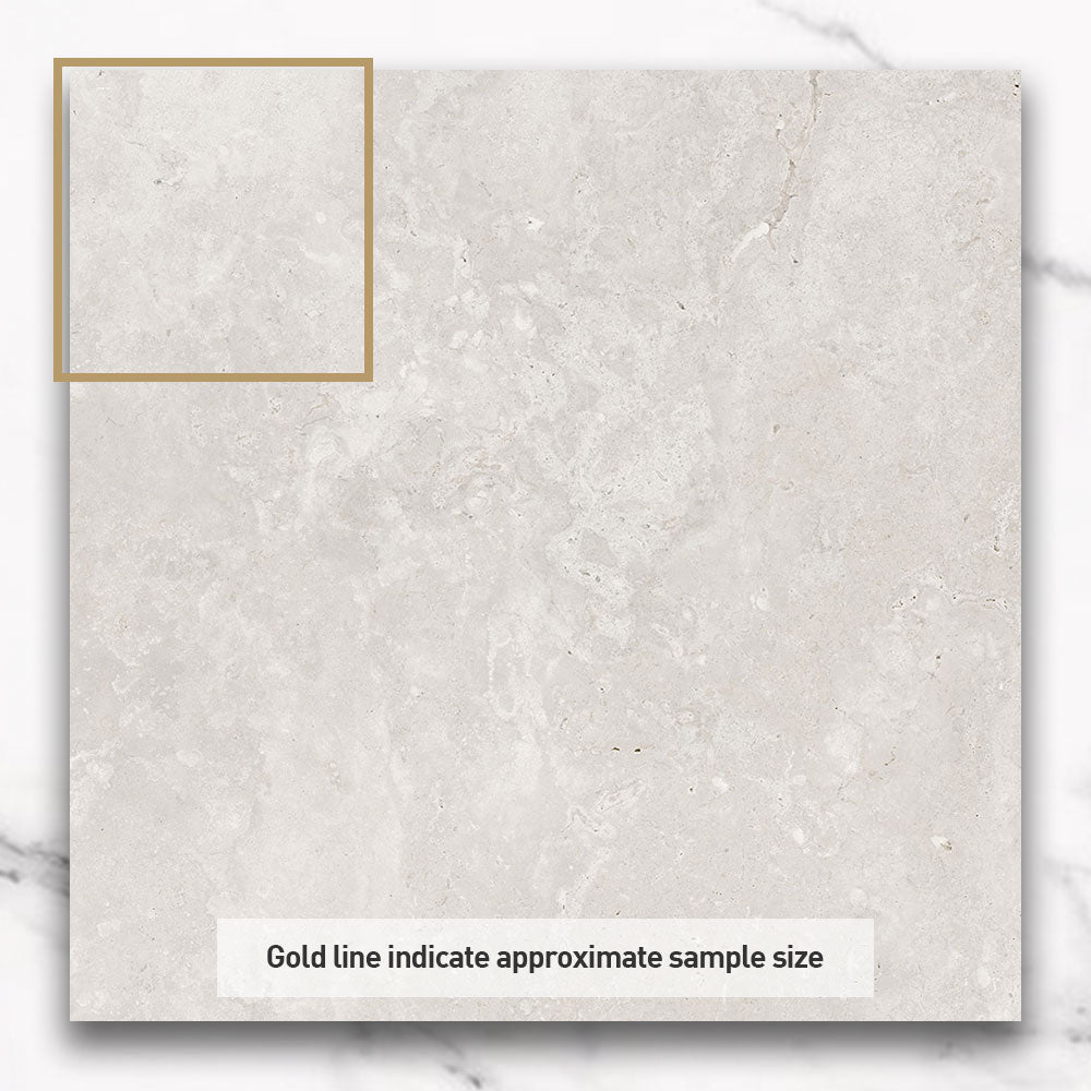 Cantabria White 600X600 Matt CC Travertine Look Porcelain Tiles