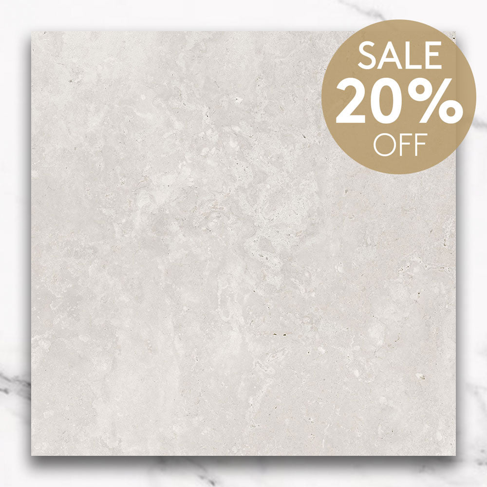 Cantabria White 300X300 Matt CC Travertine Look Porcelain Tiles