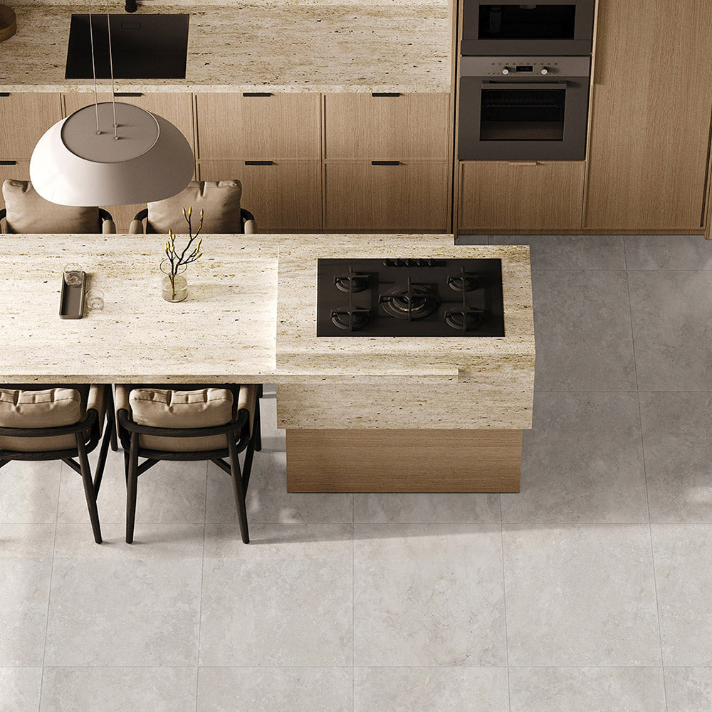 Cantabria White 300X300 Matt CC Travertine Look Porcelain Tiles