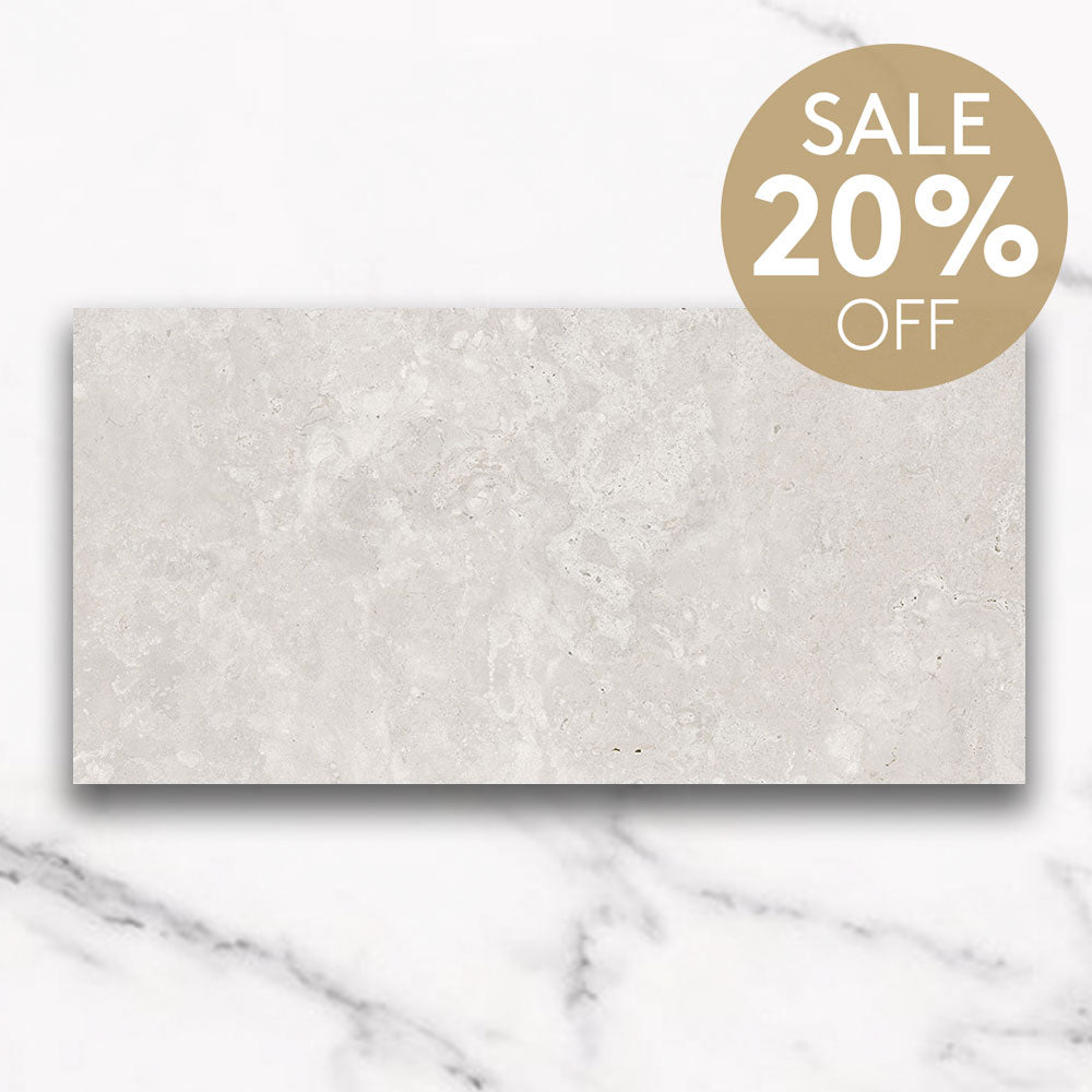 Cantabria White 300X600 Matt CC Travertine Look Porcelain Tiles