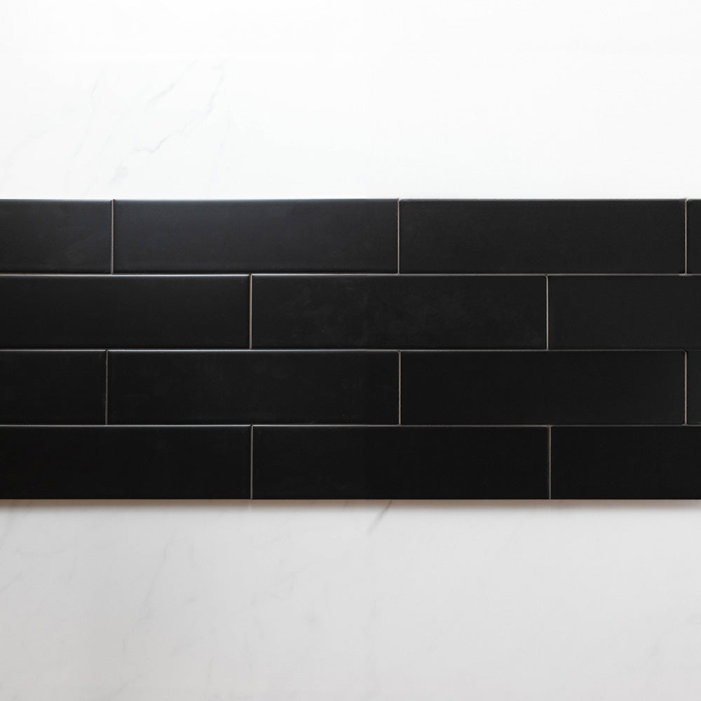 Cascade Black 75x300 Matt Unrectified Subway Tile