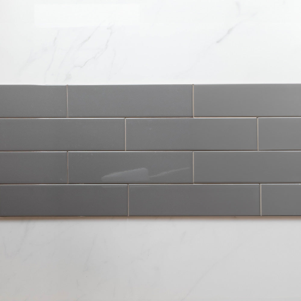 Cascade Dark Grey 75x300 Gloss Unrectified Subway Tile