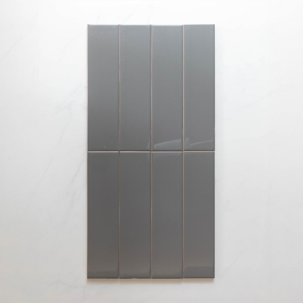 Cascade Dark Grey 75x300 Gloss Unrectified Subway Tile