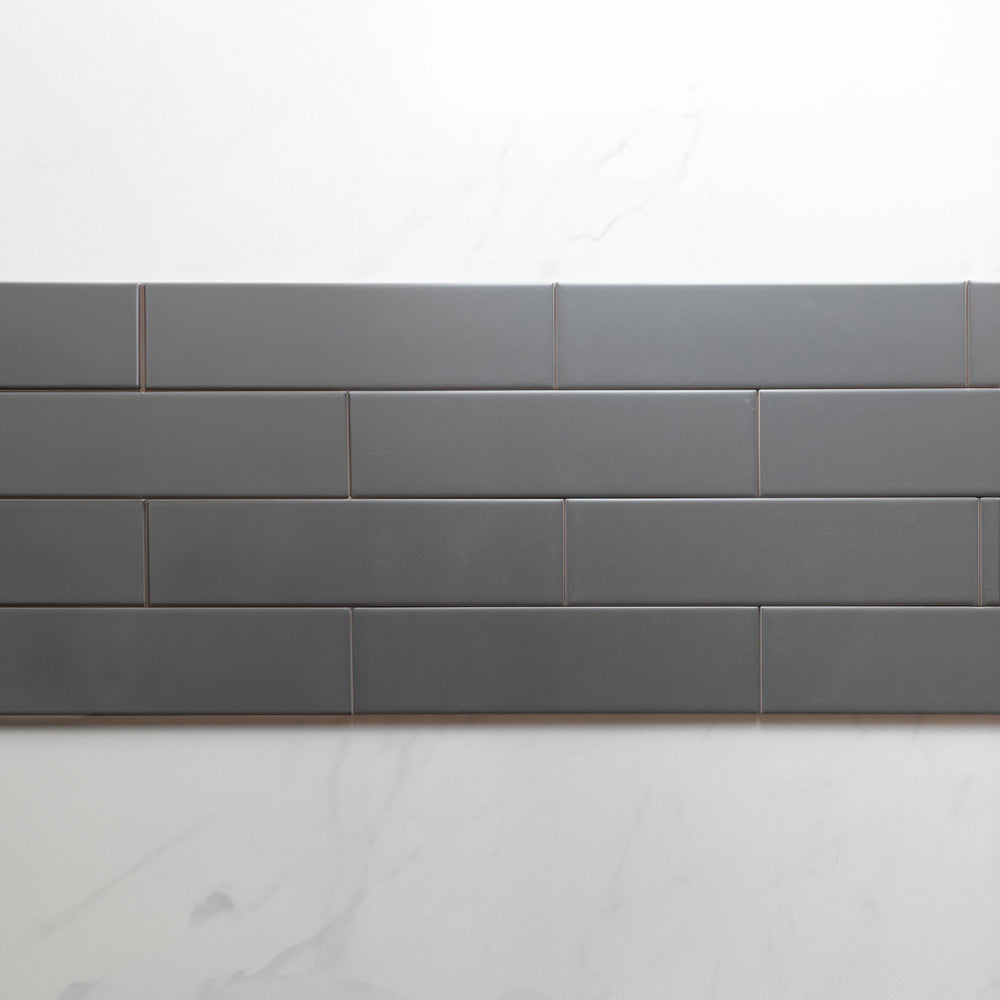 Cascade Dark Grey 75x300 Matt Subway Tile