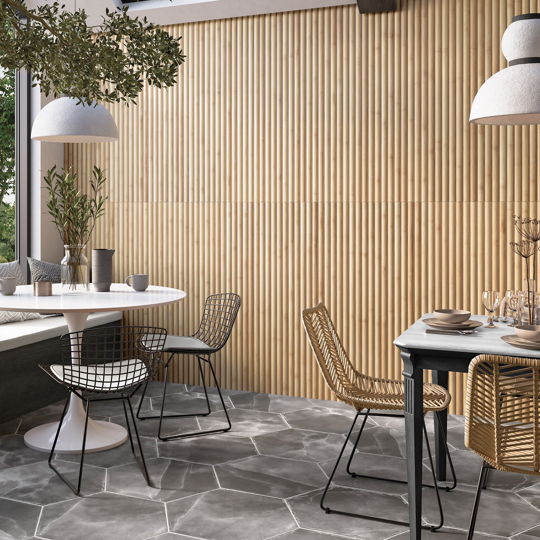 Florence Bamboo Natural 400x1200 Porcelain Wall Tile