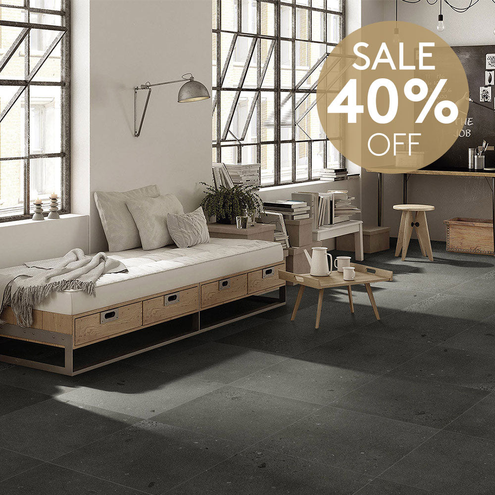 Fugue Charcoal 600x600 Matt Concrete Look Porcelain Tile