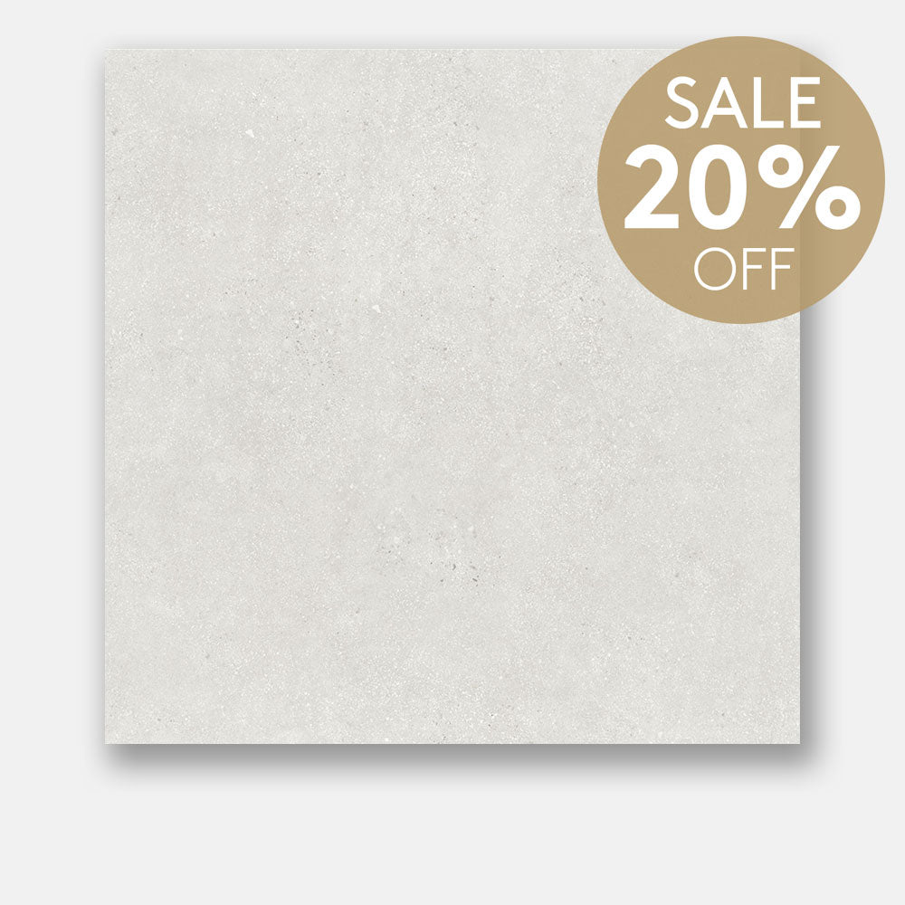 Galway White 600X600 Matt Concrete Look Porcelain Tile