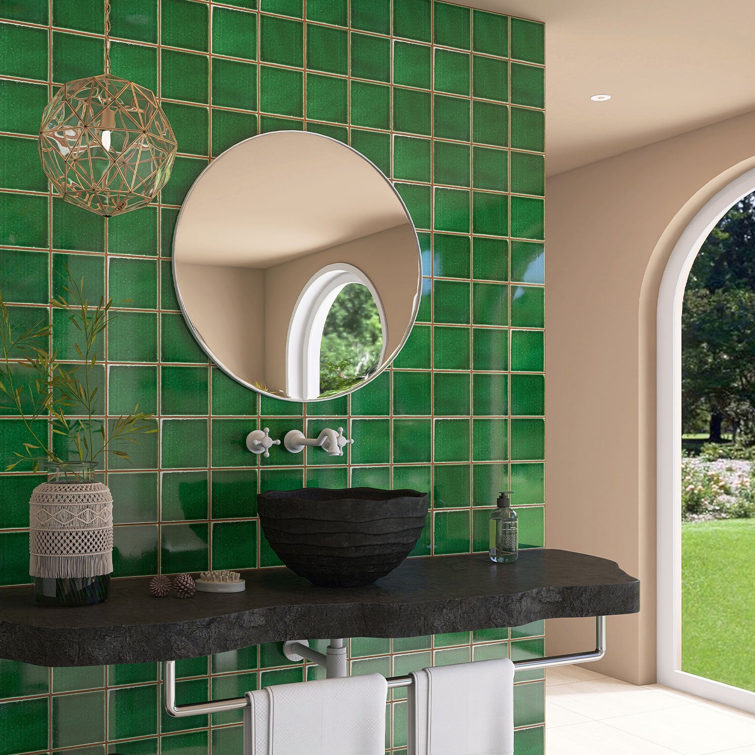 Havana Forest Green 150X150 Handmade Zellige Gloss Tile