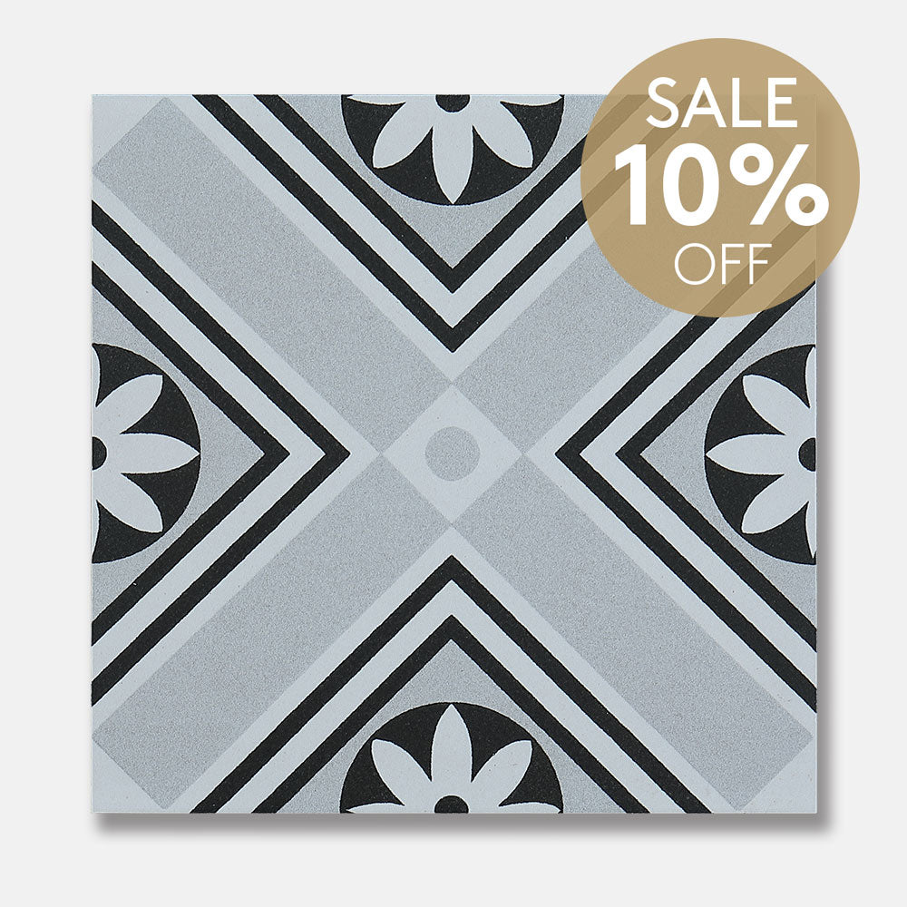 Heritage Cruce Encaustic Look 200x200 Matt Tile