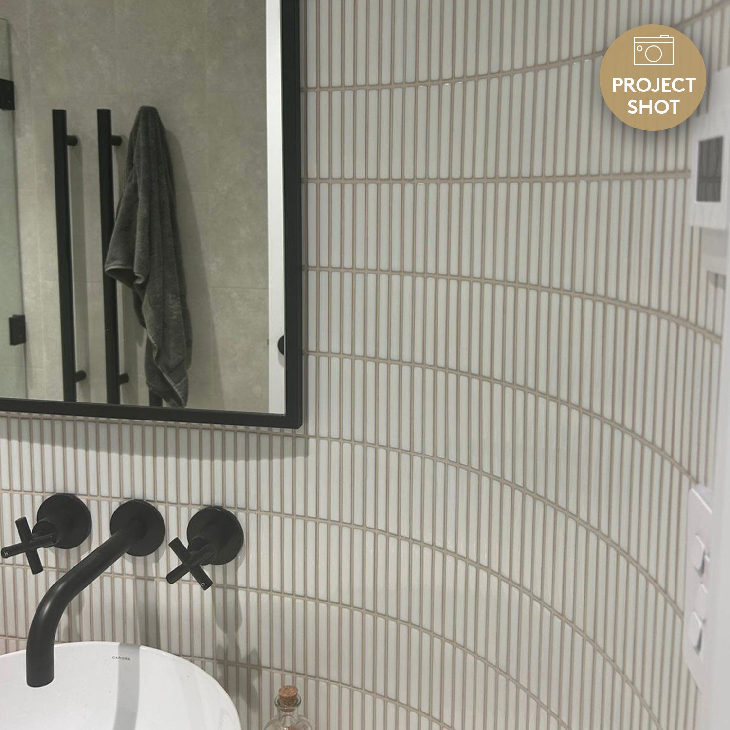 Kyoto White Kit Kat Gloss Mosaic Tile