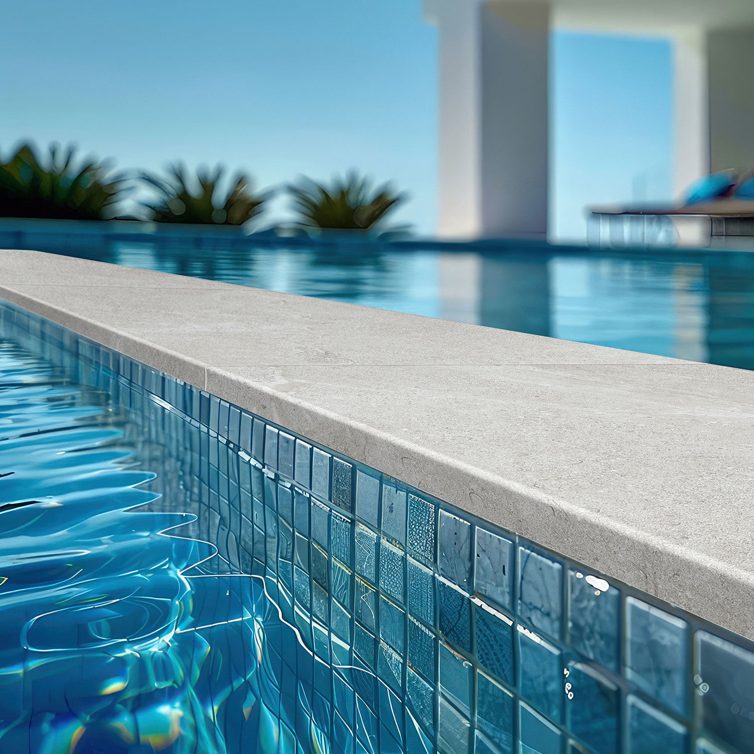 Magione White 400X600x20 Outdoor Porcelain Pencil Edge Bullnose (per piece)