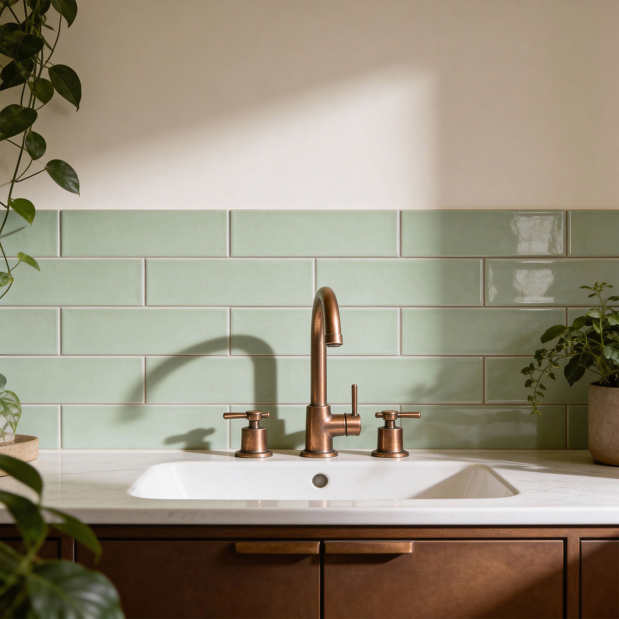 Manhattan Jasper Green 75x300 Gloss Subway Tile