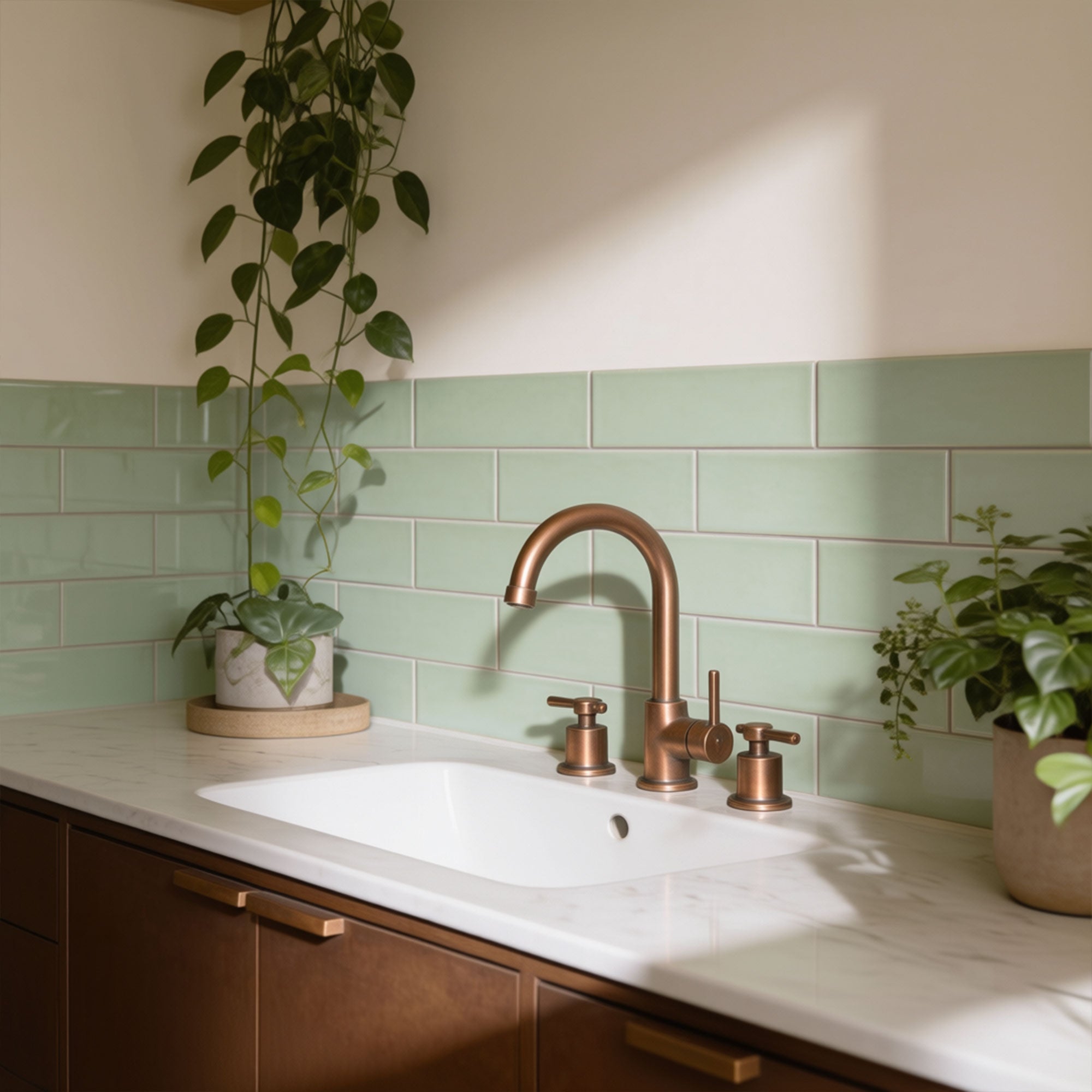 Manhattan Jasper Green 75x300 Gloss Subway Tile