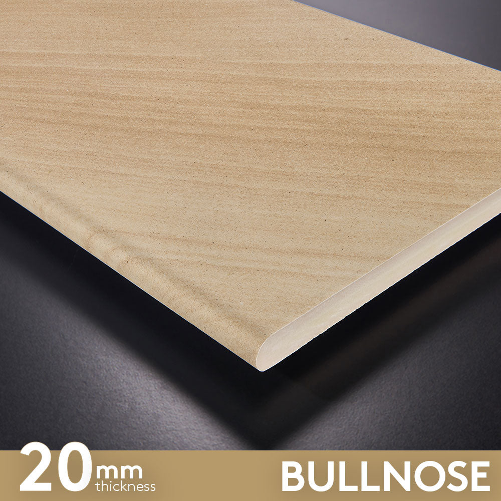 Maroubra Cliff 400x600x20 Outdoor Sandstone Look Porcelain Bullnose (per piece)