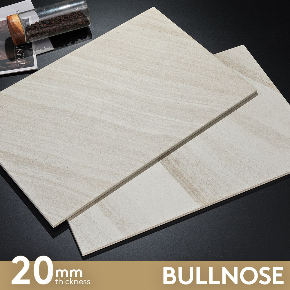 Maroubra Sand 400x600x20 Outdoor Sandstone Look Porcelain Bullnose (per piece)