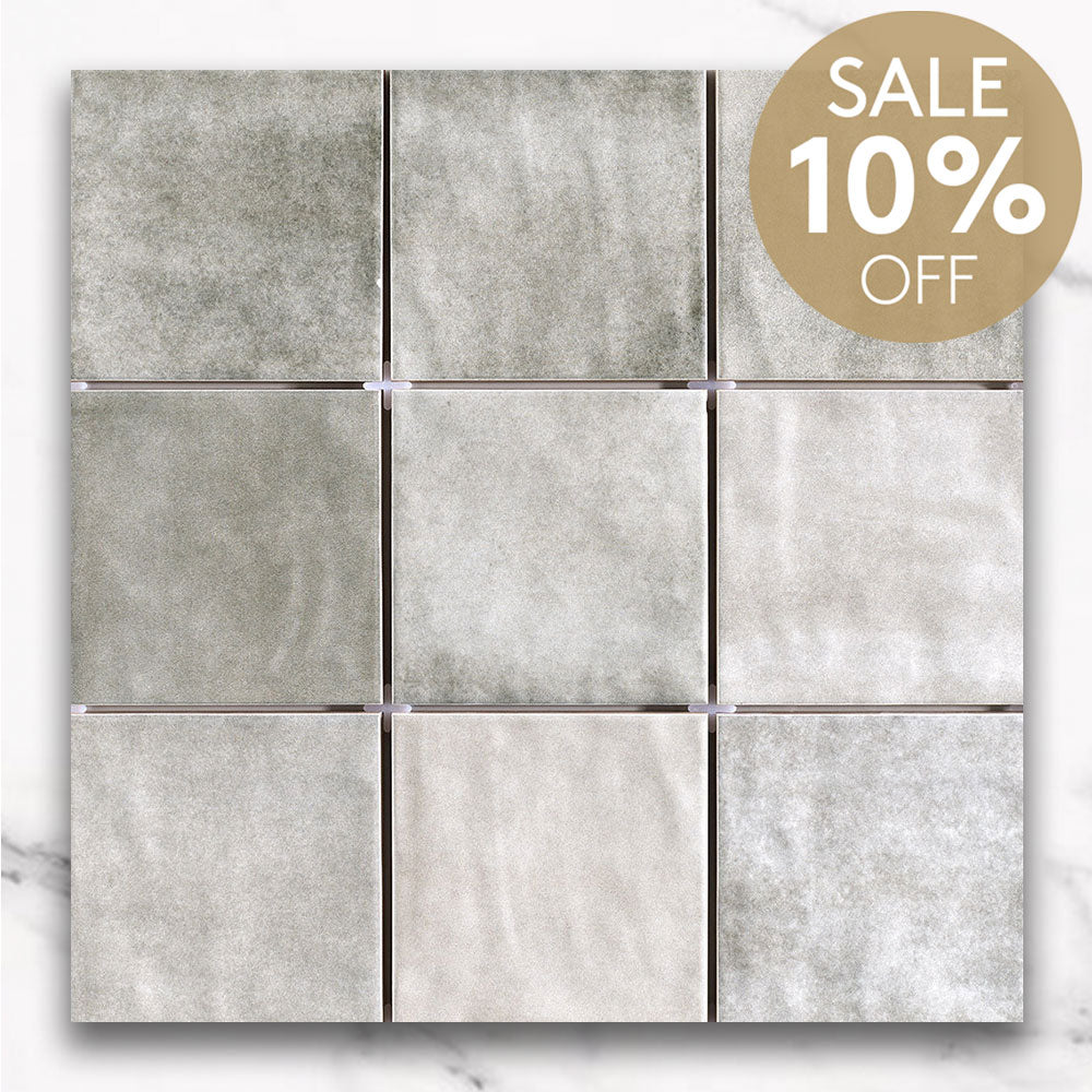 Marrakesh Ash Grey 120X120 Zellige Matt Square Tile