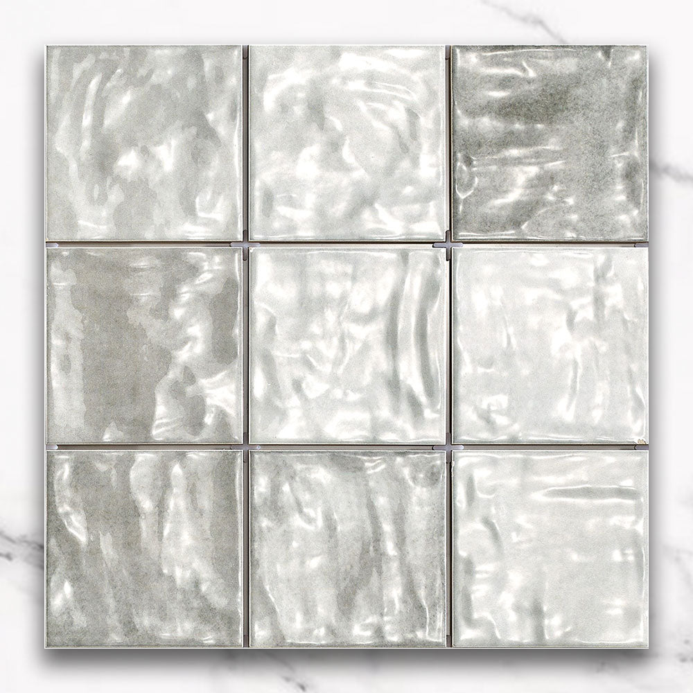 Marrakesh Ash Grey 120X120 Zellige Gloss Square Tile