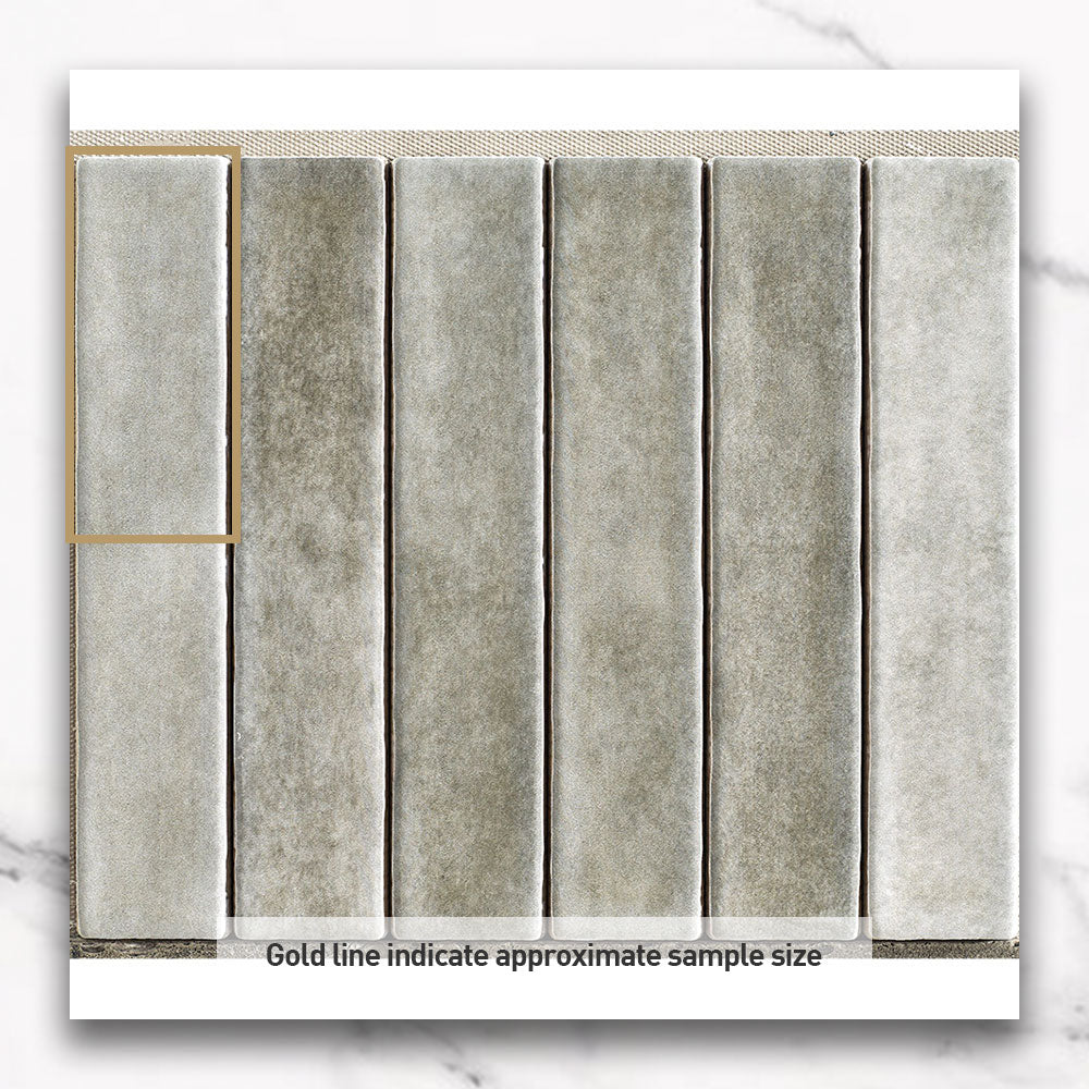 Marrakesh Ash Grey 250x50 Zellige Matt Subway Tile