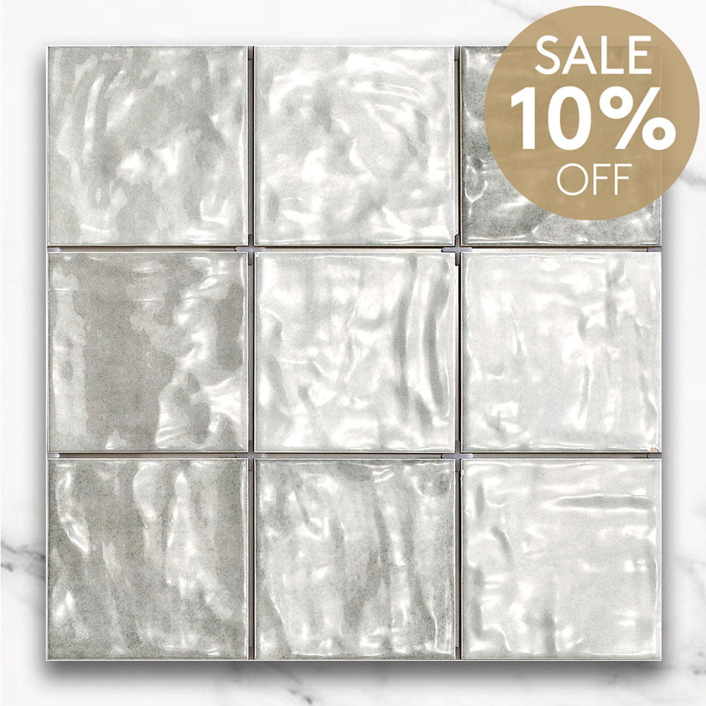 Marrakesh Ash Grey 120X120 Zellige Gloss Square Tile