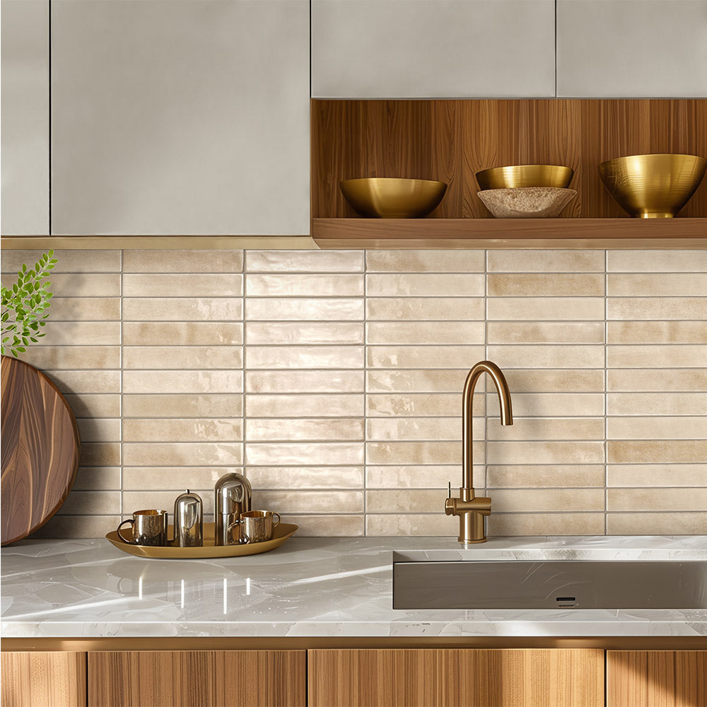 Marrakesh Beige 250x50 Zellige Gloss Subway Tile