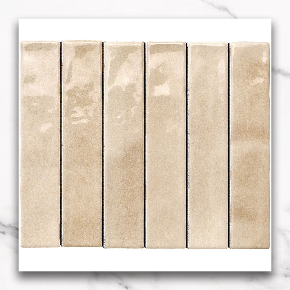 Marrakesh Beige 250x50 Zellige Gloss Subway Tile