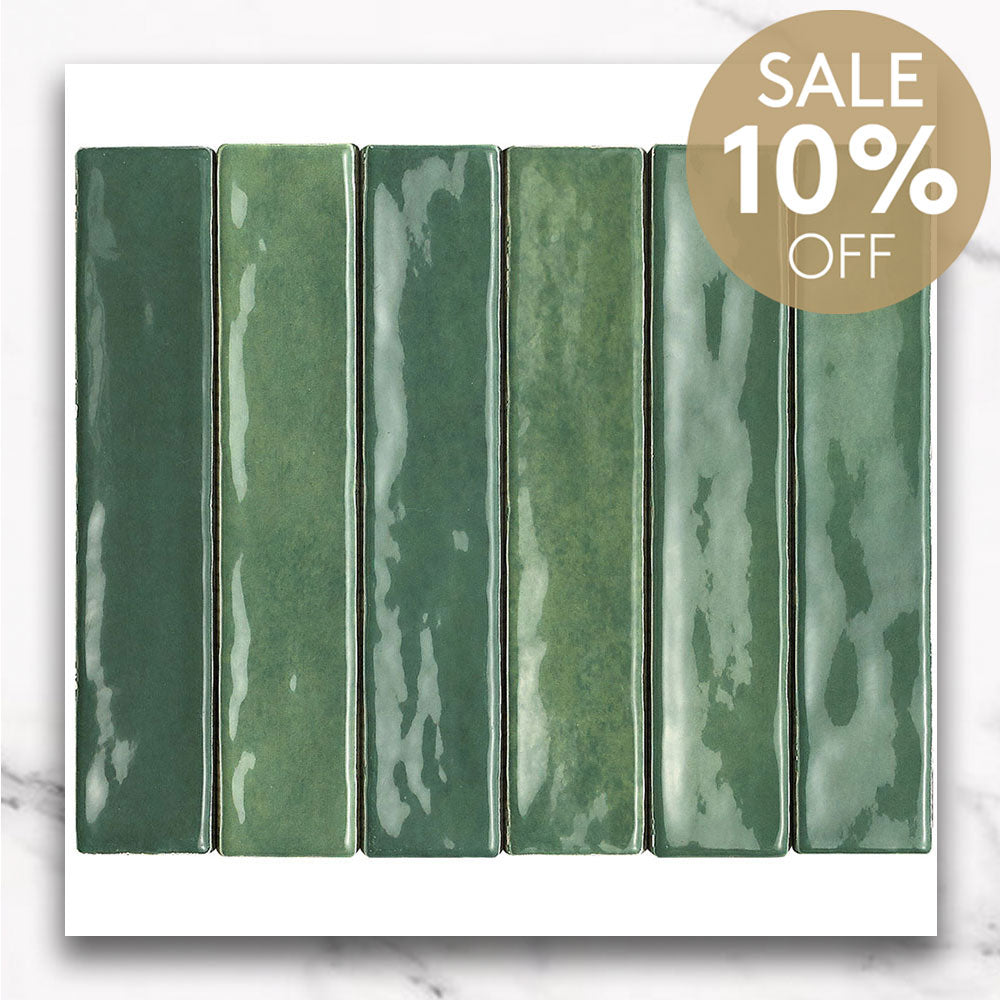 Marrakesh Green 250x50 Zellige Gloss Subway Tile