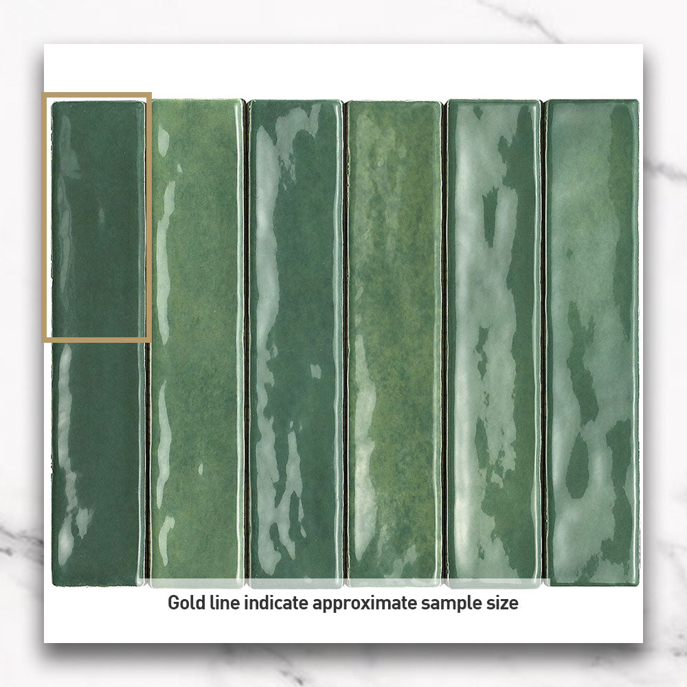 Marrakesh Green 250x50 Zellige Gloss Subway Tile