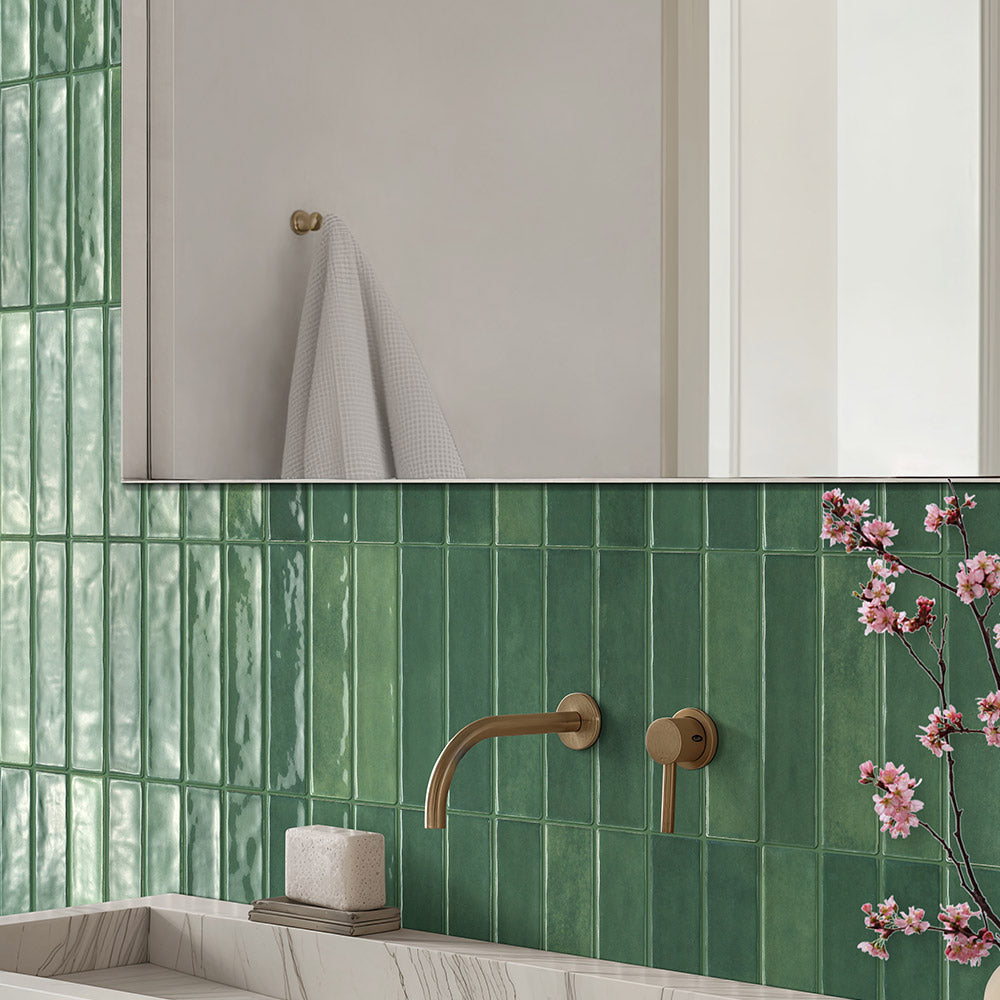 Marrakesh Green 250x50 Zellige Gloss Subway Tile