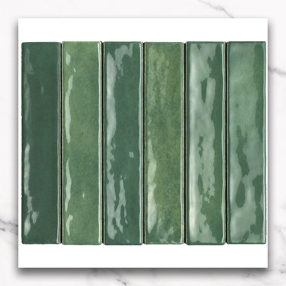 Marrakesh Green 250x50 Zellige Gloss Subway Tile