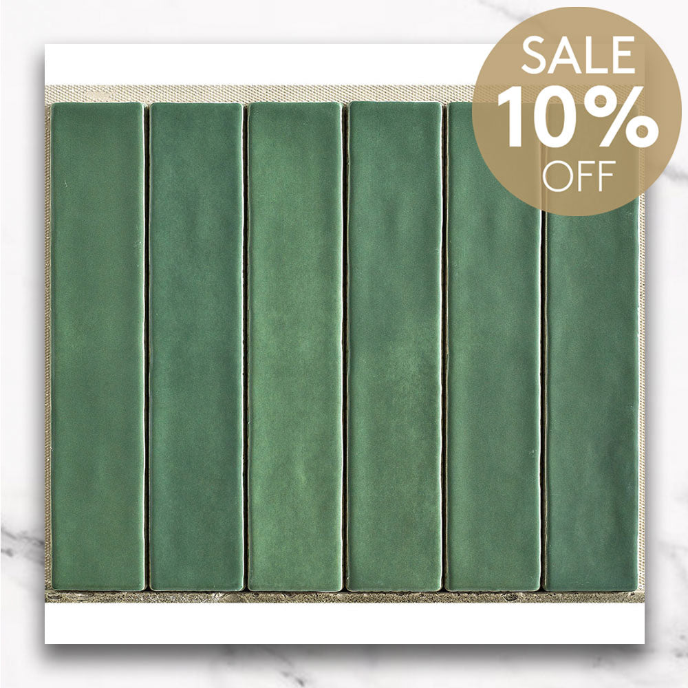 Marrakesh Green 250x50 Zellige Matt Subway Tile