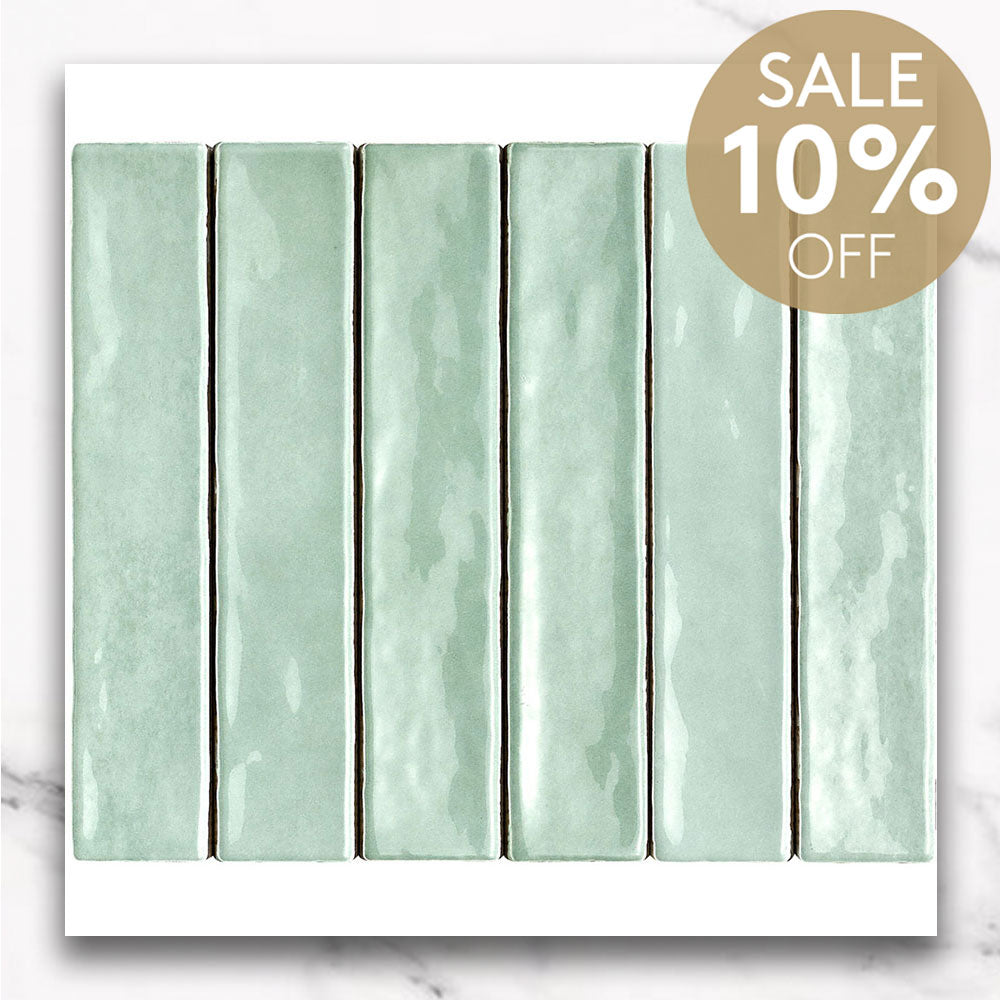 Marrakesh Mint 250x50 Zellige Gloss Subway Tile