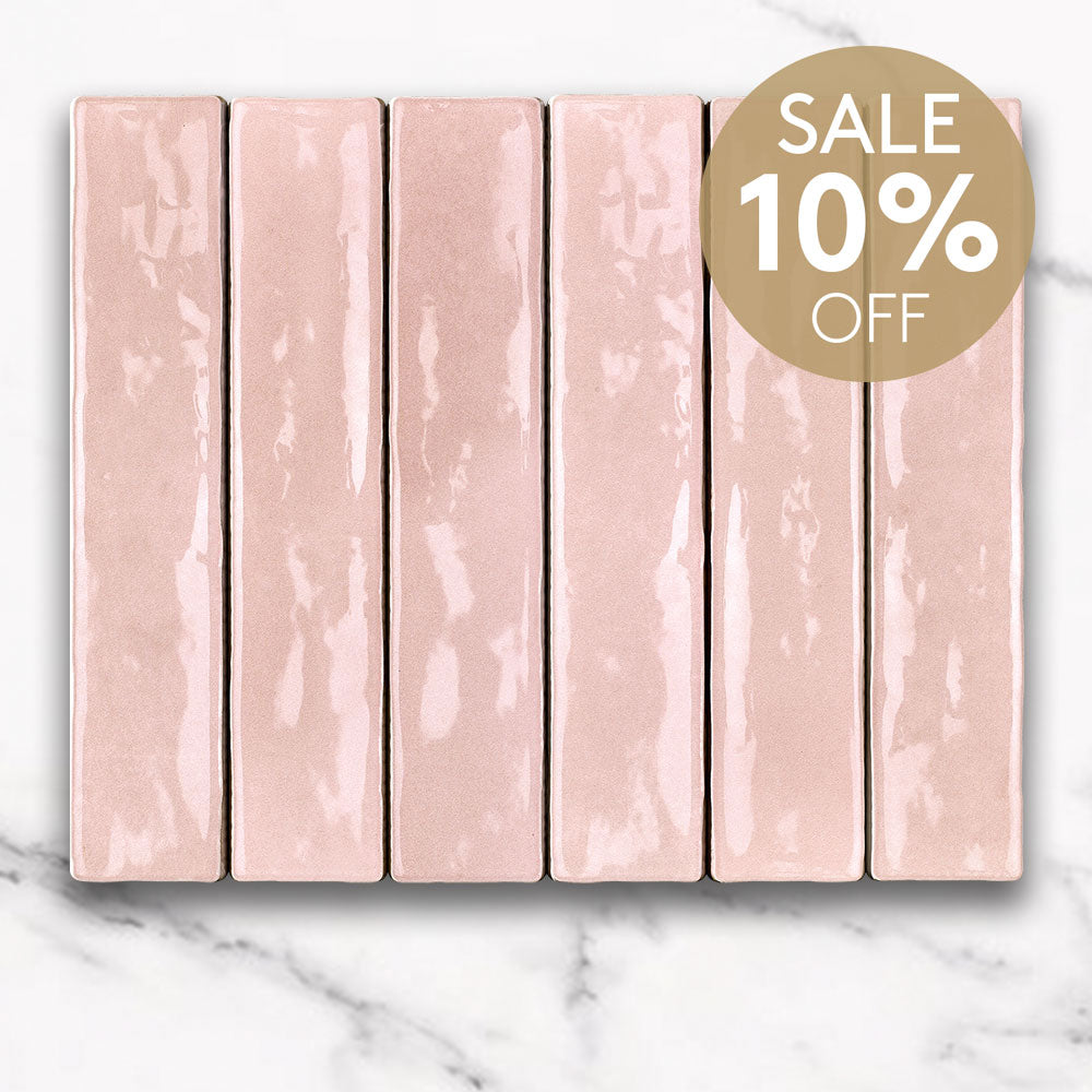 Marrakesh Rosa Pink 50x250 Zellige Gloss Square Tile