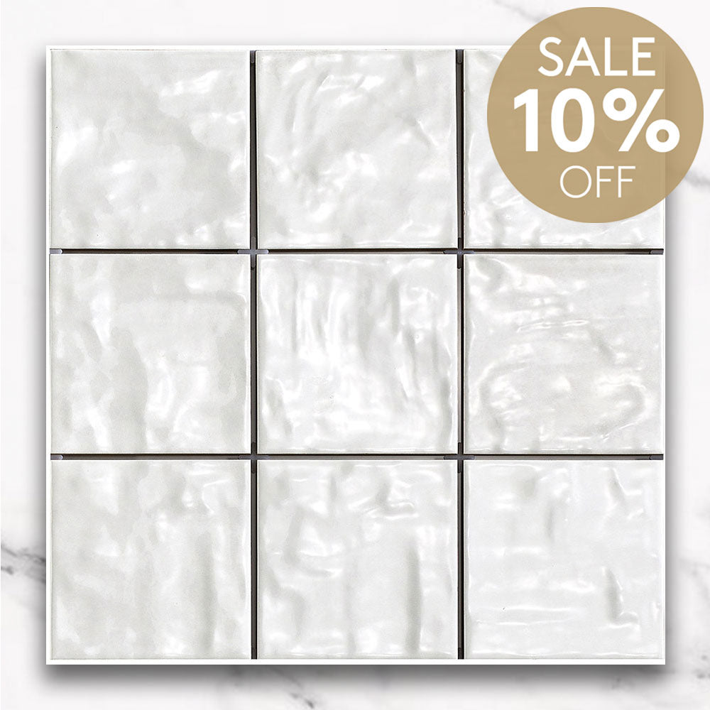 Marrakesh White 120X120 Zellige Gloss Square Tile