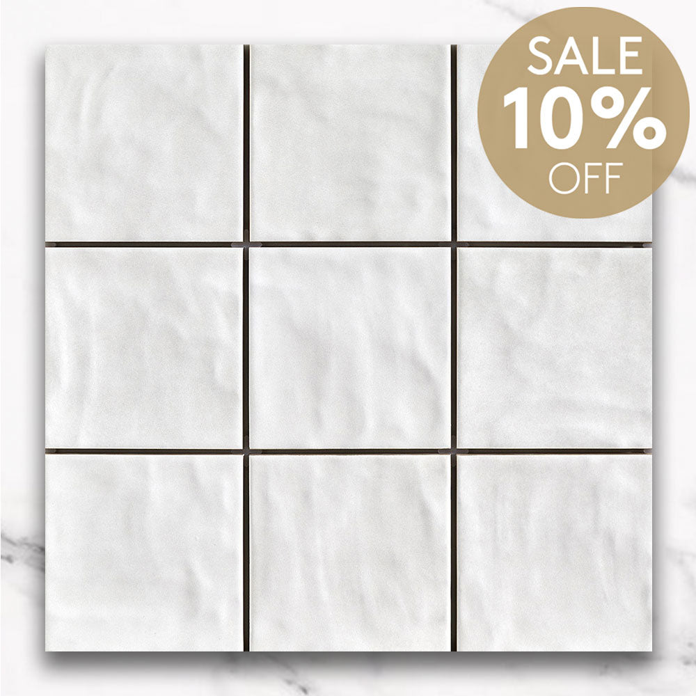 Marrakesh White 120X120 Zellige Matt Square Tile